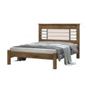 Ver imagem 2 de Cama RAI Casal Com Cabeceira Com Detalhes Cromados 100% MDF e Estrado em Madeira Cor Jequitiba/Off W
