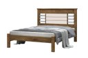 Ver imagem 2 de Cama RAI Casal Com Cabeceira Com Detalhes Cromados 100% MDF e Estrado em Madeira Cor Jequitiba/Off W