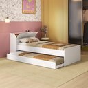 Ver imagem 1 de Cama Solteiro com Cama Auxiliar Lumina Espresso Móveis Branco