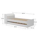 Ver imagem 3 de Cama Solteiro com Cama Auxiliar Lumina Espresso Móveis Branco