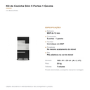 Ver imagem 7 de Cozinha Modulada Slim 5 Portas 1 Gaveta Branco Preto Formimóveis