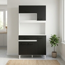 Ver imagem 1 de Cozinha Modulada Slim 5 Portas 1 Gaveta Branco Preto Formimóveis