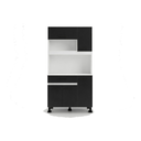 Ver imagem 3 de Cozinha Modulada Slim 5 Portas 1 Gaveta Branco Preto Formimóveis