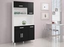 Ver imagem 2 de Cozinha Modulada Slim 5 Portas 1 Gaveta Branco Preto Formimóveis