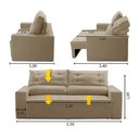 Ver imagem 2 de Sofá Retrátil e Reclinável 2 lugares com Molas 1,50m Laisa Suede Bege Madelina Decor