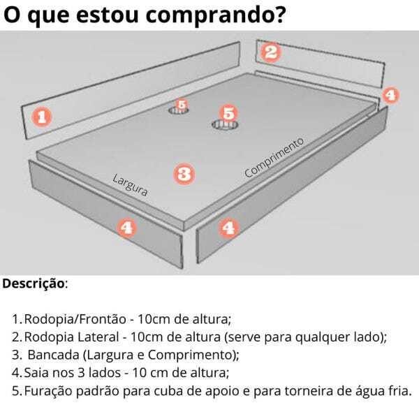 Bancada/Tampo para Pia de Banheiro 70cm x 30cm Quartzo Stone Italiano Bege Claro Polido - 3