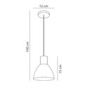 Ver imagem 4 de Luminária Pendente de Teto Anello Wood Vidro Detalhe Madeira 1 Lâmpada E27 Bivolt:branco/110v/220v