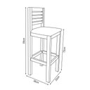 Ver imagem 4 de Conjunto 2 Banquetas Alta Laguna Mel Base em Madeira Maciça Assento Estofado Branco
