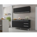 Ver imagem 4 de Armário Aéreo P/ Cozinha Andreia 150cm com 4 Portas Ajl Móveis - Preto