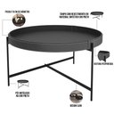 Ver imagem 6 de Mesa de Centro Decorativo Sala de Estar 70 Cm Industrial Sintético Preto P06 Aura