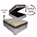 Ver imagem 2 de Cama Base Box com Baú Queen+ Colchão de Espuma D28 Dupla Face - Pillow Top -confort - Anjos:branco