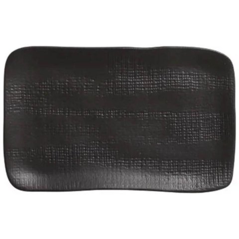 Travessa Cerâmica 27x17cm Juta Preto Matte Sushi Porto Brasil Servir Retangular Mesa Posta