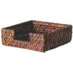 Porta Guardanapos Quadrado Rattan 18X18X6CM Mundiart A41