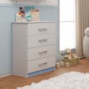 Ver imagem 4 de Comoda 4 Gavetas Premium Amarzenamento Moderno Quarto Rubusta Cor Multflex Azul/rosa