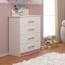 Ver imagem 3 de Comoda 4 Gavetas Premium Amarzenamento Moderno Quarto Rubusta Cor Multflex Azul/rosa