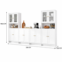 Ver imagem 4 de Conjunto Cozinha 4 Peças com Armário e Balcão 12 Portas 8 Prateleiras Branco - Decibal Móveis