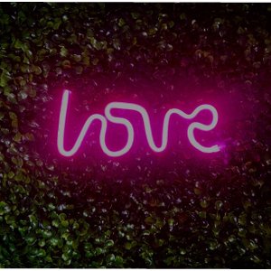 Luminária Parede Love Rosa Neon Led