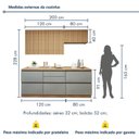 Ver imagem 3 de Cozinha Completa Modulada 4 Peças 6 Portas 4 Gavetas com Rodapé Norten Marrom/Verde/Nature