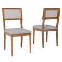 Ver imagem 1 de Kit 2 Cadeiras Estofadas Madeira Maciça 22157 Linho Cinza Ornar
