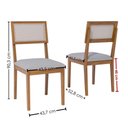 Ver imagem 3 de Kit 2 Cadeiras Estofadas Madeira Maciça 22157 Linho Cinza Ornar