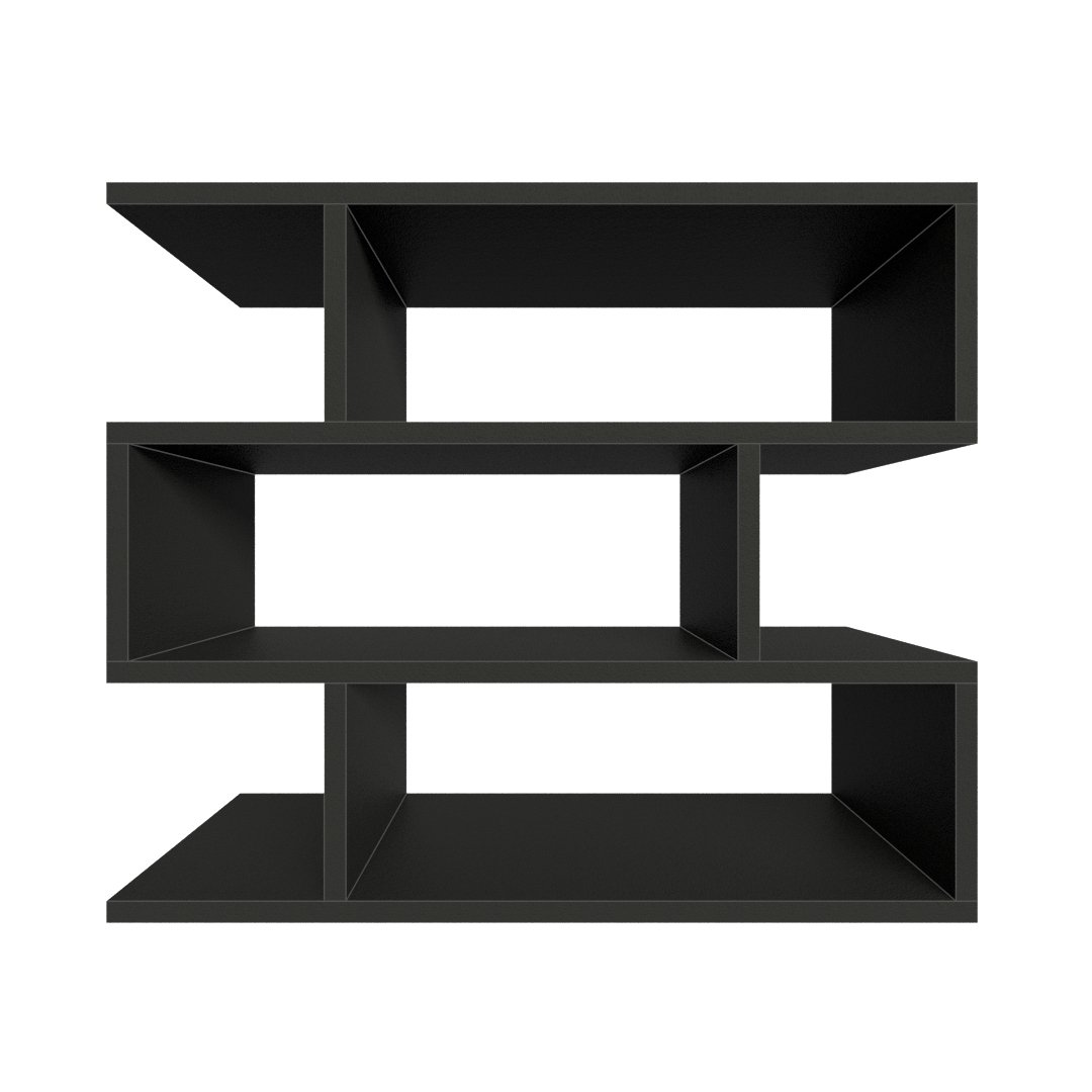 Nicho Zig P15cm Minimalista Preto Mdf Organizador Cozinha - Rufatto Decorações - 4