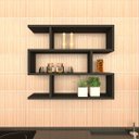 Ver imagem 1 de Nicho Zig P15cm Minimalista Preto Mdf Organizador Cozinha - Rufatto Decorações