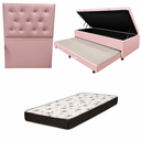 Ver imagem 1 de Cama Box Baú Solteiro com Auxiliar (Bicama) + Colchão Solteiro Espuma D20 12cm | Kit Completo com Ca