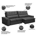Ver imagem 5 de Sofá Retrátil Reclinável 3 Lugares 250cm Moritz F05 Veludo Grafite - Mpozenato