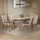Ver imagem 2 de Conjunto Sala de Jantar 6 Cadeiras Dublin Carraro Rosê Cobre