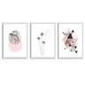 Trio de Quadro Decorativo 43X33X1CM Branco Petalas Dobuart - 1