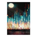 Ver imagem 1 de Quadro Decorativo Abstrato - Skyline Noturno - 30x45cm