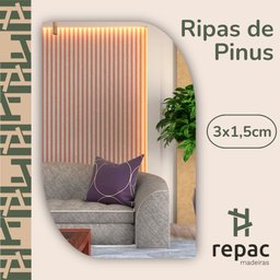 40 Ripas P/ Artesanato Repac Madeiras Pinus 3x1,5x30cm - 2