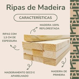 40 Ripas P/ Artesanato Repac Madeiras Pinus 3x1,5x30cm - 3