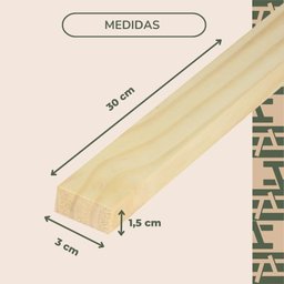 40 Ripas P/ Artesanato Repac Madeiras Pinus 3x1,5x30cm - 4