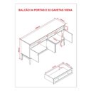 Ver mais imagens de Balcão de Madeira Maciça 4 Portas e 2 Gavetas Viena Amêndoa