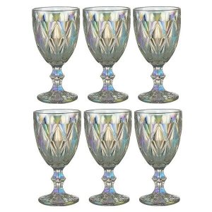 Conjunto de Taças para Vinho 325ML Diamond Rainbow 6 Peças LYOR 7864