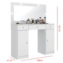 Ver imagem 5 de Penteadeira Camarim Com Espelho 2 Portas 3 Gavetas Carisma D02 Branco - Mpozenato