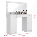 Ver imagem 5 de Penteadeira Camarim Com Espelho 2 Portas 3 Gavetas Carisma D02 Branco - Mpozenato