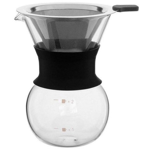 Passador de Cafe Jarra Vidro com Coador Filtro de INOX 200ML GS 311303056