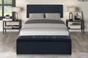 Ver imagem 2 de Kit Calçadeira e Painel Vitoria 120 cm Suede Azul Marinho