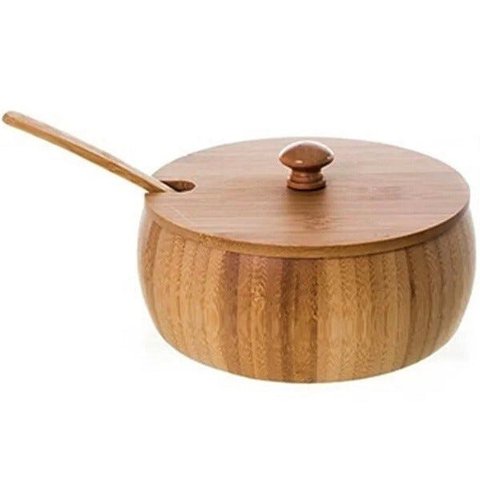 Farinheiro com Tampa e Colher de Bambu
