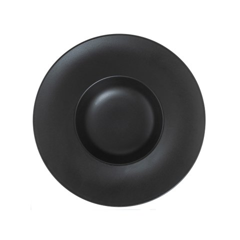 Prato Apresentação Risoto e Massa Porcelana Retrô Preto Fosco 27cm Gural Porselen Rimmed (GBSATN27GC