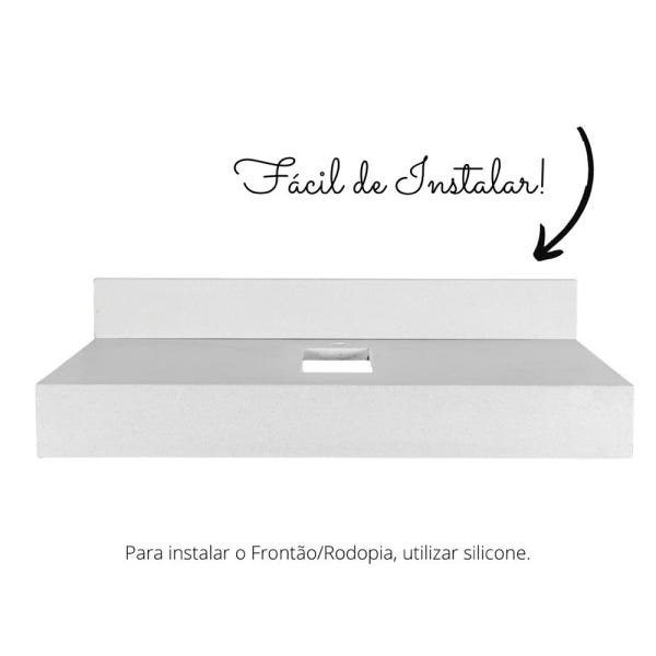 Bancada/Tampo para Pia de Banheiro 90cm x 45cm Quartzo Stone Italiano Cinza Escuro Polido - 5