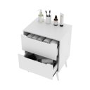 Ver imagem 5 de Conjunto de Banheiro com Gabinete e Espelho 2 Gavetas Retrô 60cm Multimóveis CR10168 Branco