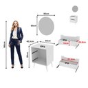 Ver imagem 3 de Conjunto de Banheiro com Gabinete e Espelho 2 Gavetas Retrô 60cm Multimóveis CR10168 Branco