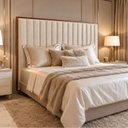 Ver imagem 1 de Painel Cabeceira Estofado Cama Box King Moldura Madeira Lua: Facto Pérola