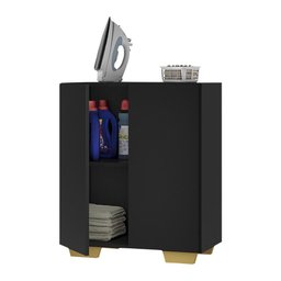Armário Lavanderia com 2 Portas Multimóveis MP5023 Preto/Natural - 2