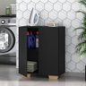 Armário Lavanderia com 2 Portas Multimóveis MP5023 Preto/Natural - 1