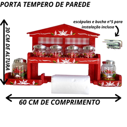 Porta Tempero Espaço Para Papel Toalha Vidros P/ Condimento - 3