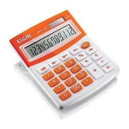 Calculadora De Mesa Visor - Alimentação Solar E Bateria - Blister Mv4128 Laranja - 1